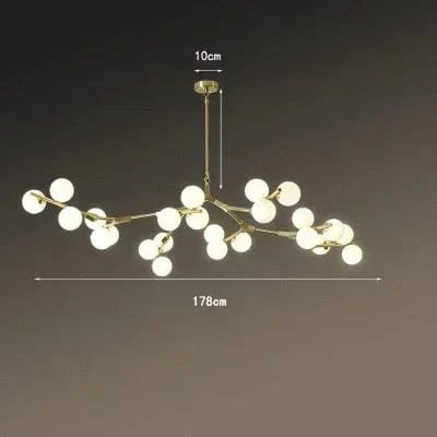 Lustre moderne LED Arbre et Verre | Marco Lucetti Or 24 lumières / Tige suspendue de 20 cm / Blanc froid | CHINE
