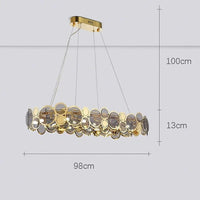 Lustre moderne LED de luxe pour illumination intérieure. | Marco Lucetti Gris long 98cm / Gradation à distance RC