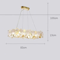Lustre moderne LED de luxe pour illumination intérieure. | Marco Lucetti Or long 83cm / Gradation à distance RC