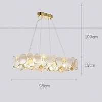 Lustre moderne LED de luxe pour illumination intérieure. | Marco Lucetti Or long 98cm / Blanc froid
