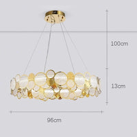 Lustre moderne LED de luxe pour illumination intérieure. | Marco Lucetti Rond doré 96cm / Gradation à distance RC