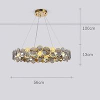 Lustre moderne LED de luxe pour illumination intérieure. | Marco Lucetti Rond gris 56cm / Gradation à distance RC