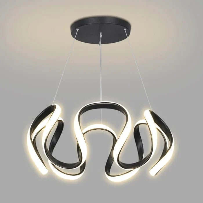 Lustre Moderne LED Déco Maison Mode Plafonnier Luminaire | Marco Lucetti Cadre noir / 3 couleurs changent