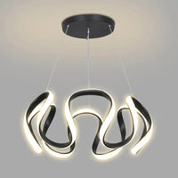 Lustre Moderne LED Déco Maison Mode Plafonnier Luminaire | Marco Lucetti Cadre noir / 3 couleurs changent