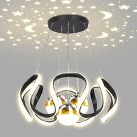Lustre Moderne LED Déco Maison Mode Plafonnier Luminaire | Marco Lucetti Noir avec 3 boules / 3 couleurs changent