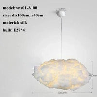 Lustre moderne LED en forme de nuage flottant pour restaurants chic | Marco Lucetti A style-dia100cm / Lumière neutre (4500K)