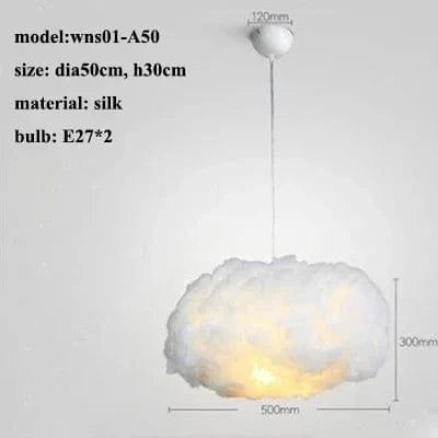 Lustre moderne LED en forme de nuage flottant pour restaurants chic | Marco Lucetti A style-dia50cm / Lumière chaude (3000k)