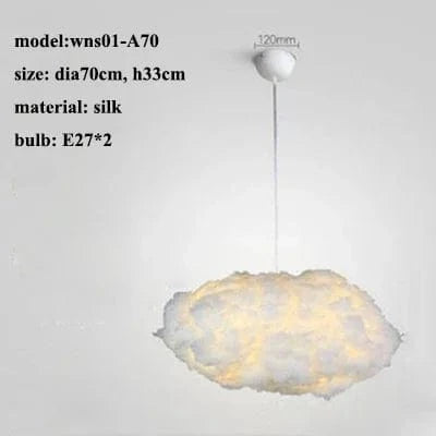 Lustre moderne LED en forme de nuage flottant pour restaurants chic | Marco Lucetti A style-dia70cm / Lumière chaude (3000k)