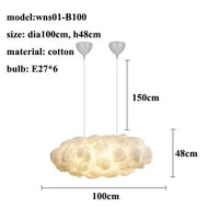 Lustre moderne LED en forme de nuage flottant pour restaurants chic | Marco Lucetti Style B-dia100cm / Lumière chaude (3000k)