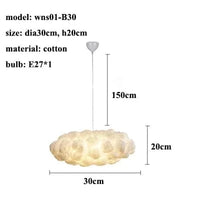 Lustre moderne LED en forme de nuage flottant pour restaurants chic | Marco Lucetti Style B-dia30cm / Lumière chaude (3000k)