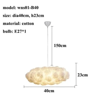 Lustre moderne LED en forme de nuage flottant pour restaurants chic | Marco Lucetti Style B-dia40cm / Lumière blanche (6000k)