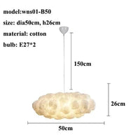 Lustre moderne LED en forme de nuage flottant pour restaurants chic | Marco Lucetti Style B-dia50cm / Lumière blanche (6000k)