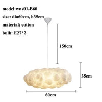 Lustre moderne LED en forme de nuage flottant pour restaurants chic | Marco Lucetti Style B-dia60cm / Lumière blanche (6000k)