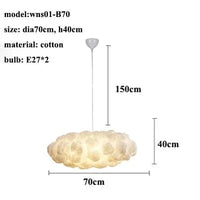 Lustre moderne LED en forme de nuage flottant pour restaurants chic | Marco Lucetti Style B-dia70cm / Lumière chaude (3000k)