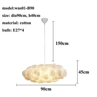 Lustre moderne LED en forme de nuage flottant pour restaurants chic | Marco Lucetti Style B-dia90cm / Lumière blanche (6000k)