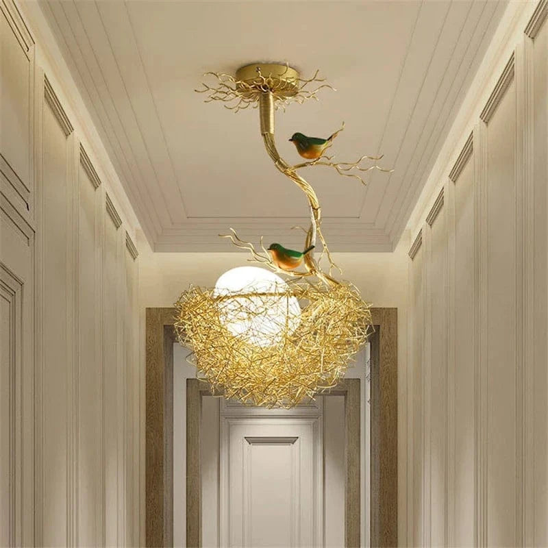 Lustre moderne LED "Nid d'Oiseau en Verre" | Marco Lucetti