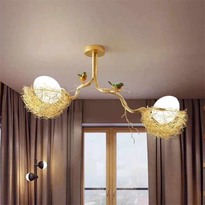 Lustre moderne LED "Nid d'Oiseau en Verre" | Marco Lucetti