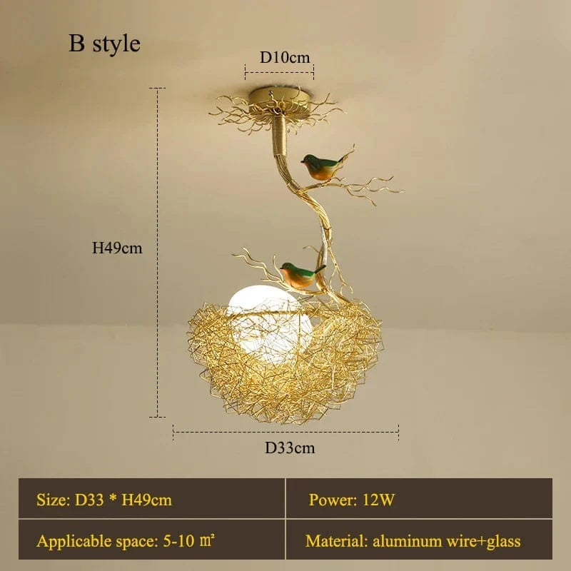 Lustre moderne LED "Nid d'Oiseau en Verre" | Marco Lucetti Style B / Blanc chaud