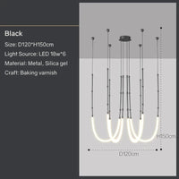 Lustre moderne LED pour bar et restaurant - Décor à la maison | Marco Lucetti Noir 6H / Lumière neutre