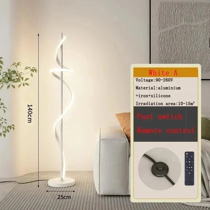 Lustre Moderne LED pour Décoration Maison - Luminaire Élégant de 140 cm - Éclairage d'Intérieur pour Salon, Chambre, Étude | Marco Lucetti FLL001 A Blanc 140cm / Gradation continue / Prise AU