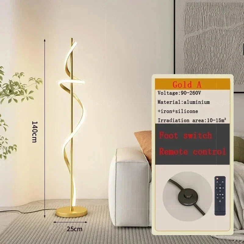 Lustre Moderne LED pour Décoration Maison - Luminaire Élégant de 140 cm - Éclairage d'Intérieur pour Salon, Chambre, Étude | Marco Lucetti FLL001 A Or 140cm / Gradation continue / Prise américaine