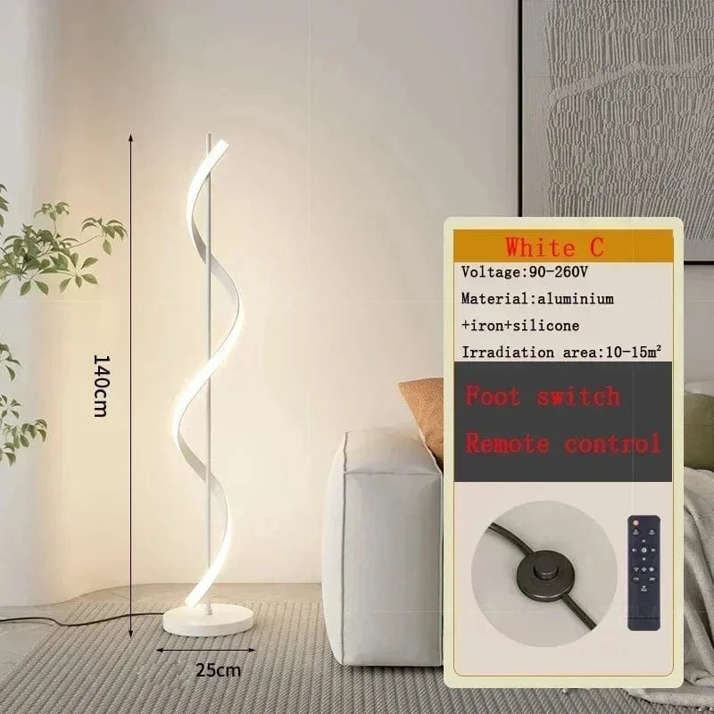 Lustre Moderne LED pour Décoration Maison - Luminaire Élégant de 140 cm - Éclairage d'Intérieur pour Salon, Chambre, Étude | Marco Lucetti FLL001 C Blanc 140cm / Lumière tricolore / Prise britannique