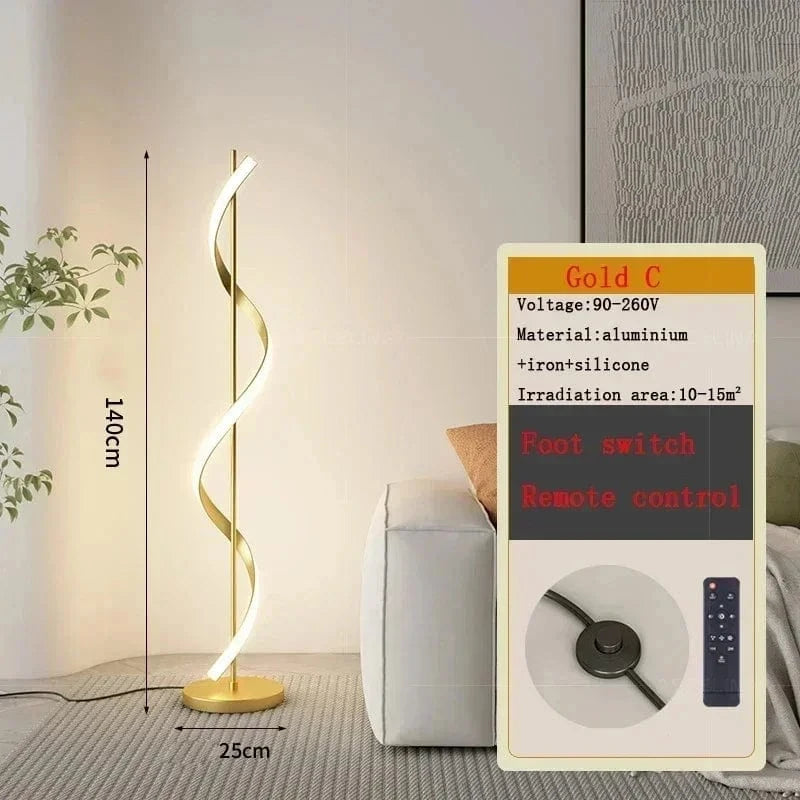 Lustre Moderne LED pour Décoration Maison - Luminaire Élégant de 140 cm - Éclairage d'Intérieur pour Salon, Chambre, Étude | Marco Lucetti FLL001 C Or 140cm / Gradation continue / Prise AU