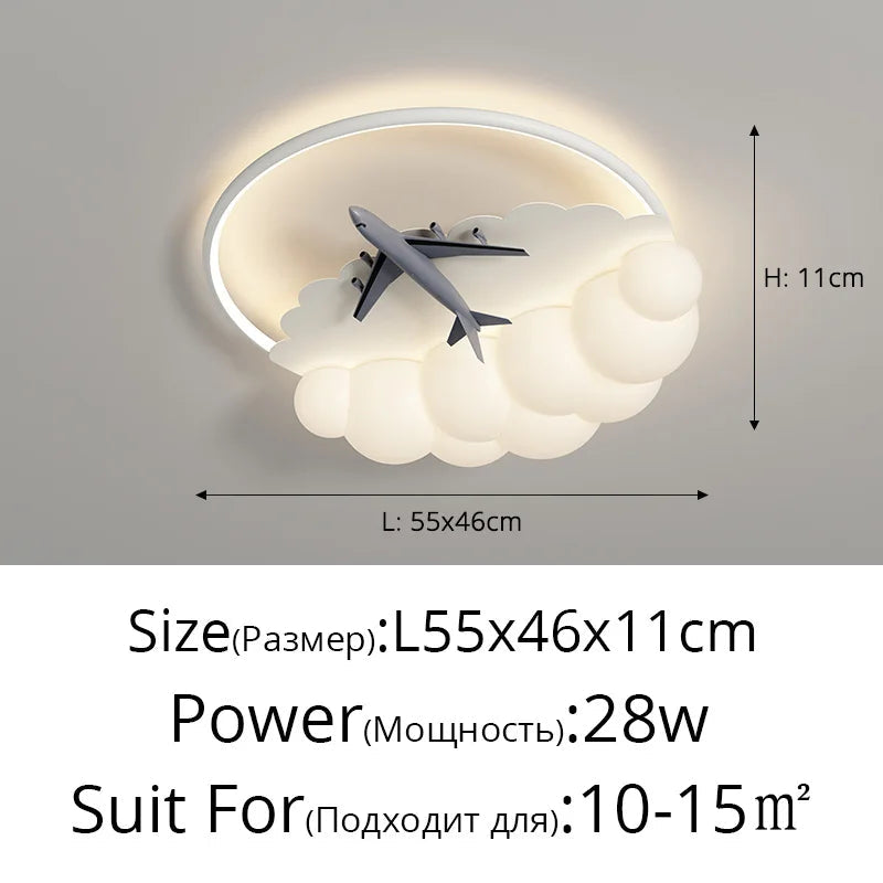 Lustre Avion LED Moderne pour Enfant