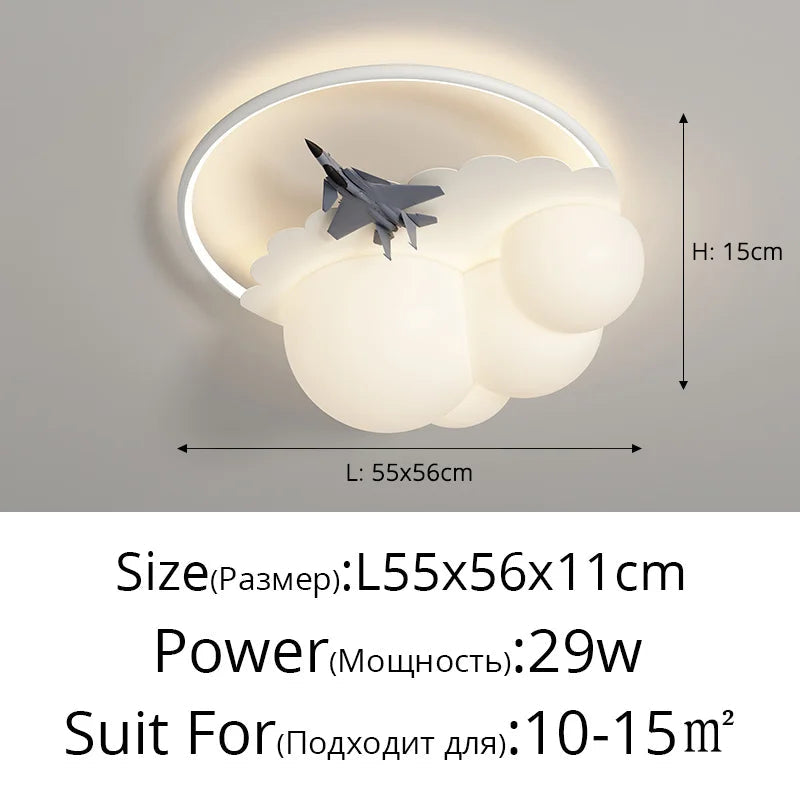 Lustre Avion LED Moderne pour Enfant