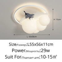 Lustre Avion LED Moderne pour Enfant