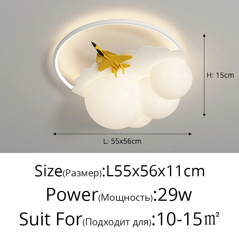 Lustre Avion LED Moderne pour Enfant