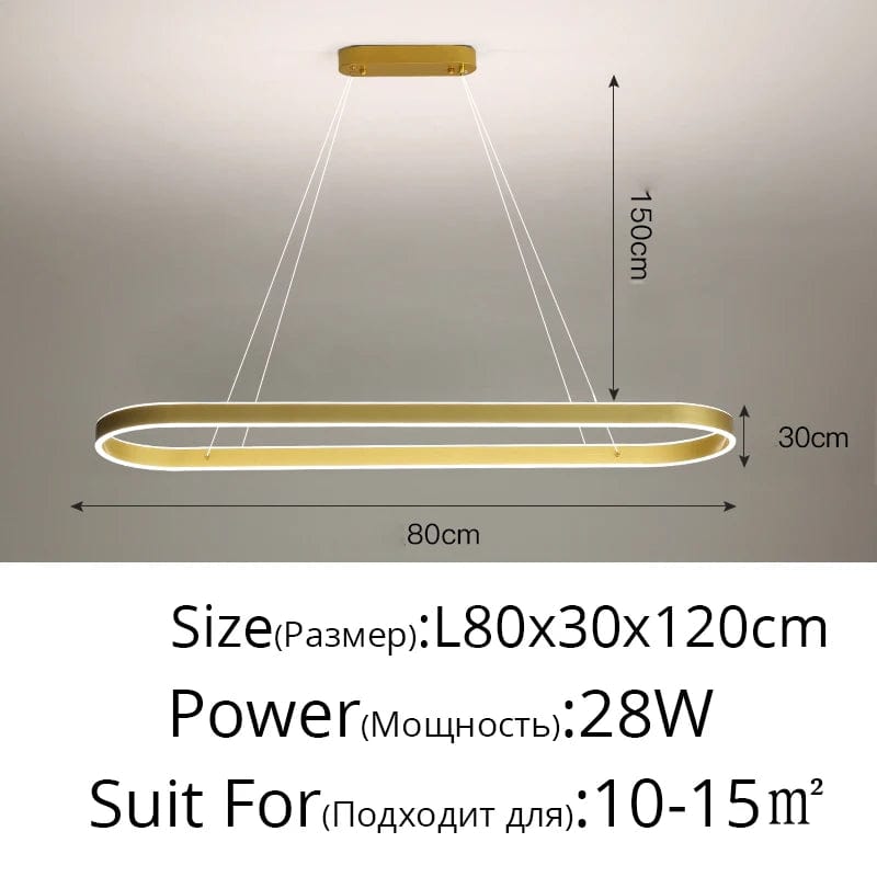 Lustre moderne LED Simple Blanc Long pour Salon Salle à manger Chambre Hall Décoration Intérieure | Marco Lucetti