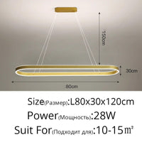 Lustre moderne LED Simple Blanc Long pour Salon Salle à manger Chambre Hall Décoration Intérieure | Marco Lucetti