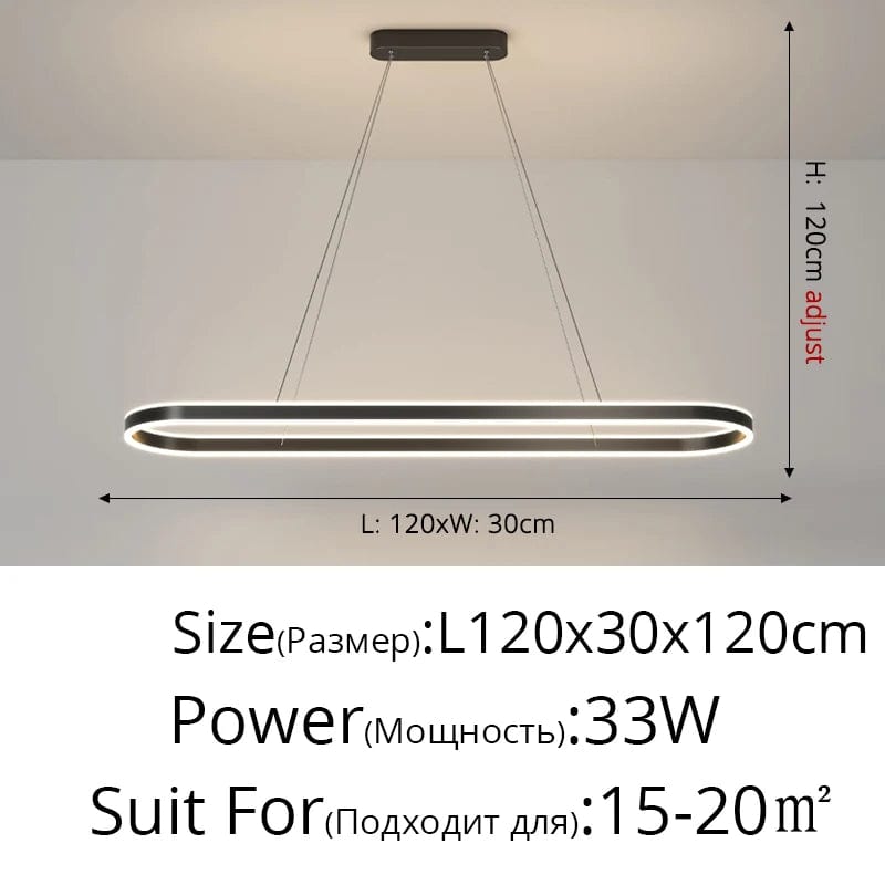 Lustre moderne LED Simple Blanc Long pour Salon Salle à manger Chambre Hall Décoration Intérieure | Marco Lucetti