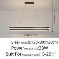 Lustre moderne LED Simple Blanc Long pour Salon Salle à manger Chambre Hall Décoration Intérieure | Marco Lucetti