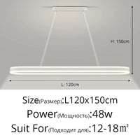 Lustre moderne LED Simple Blanc Long pour Salon Salle à manger Chambre Hall Décoration Intérieure | Marco Lucetti