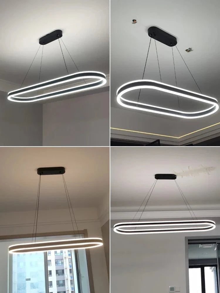 Lustre moderne LED Simple Blanc Long pour Salon Salle à manger Chambre Hall Décoration Intérieure | Marco Lucetti