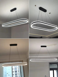 Lustre moderne LED Simple Blanc Long pour Salon Salle à manger Chambre Hall Décoration Intérieure | Marco Lucetti