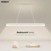 Lustre moderne LED Simple Blanc Long pour Salon Salle à manger Chambre Hall Décoration Intérieure | Marco Lucetti
