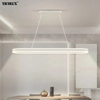 Lustre moderne LED Simple Blanc Long pour Salon Salle à manger Chambre Hall Décoration Intérieure | Marco Lucetti