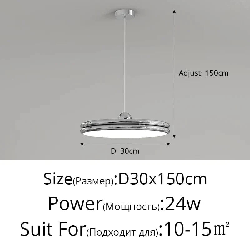 Lustre Moderne LED Suspension - Éclairage Intérieur Haut de Gamme | Marco Lucetti Chorme 30cm / 3 couleurs pas de télécommande