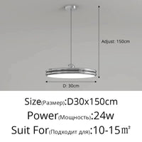 Lustre Moderne LED Suspension - Éclairage Intérieur Haut de Gamme | Marco Lucetti Chorme 30cm / 3 couleurs pas de télécommande