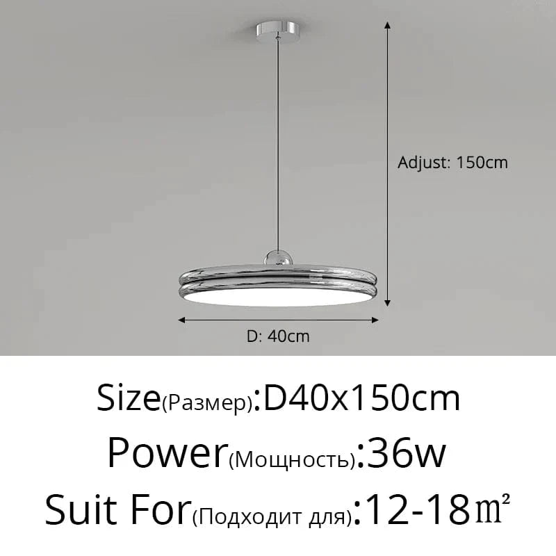 Lustre Moderne LED Suspension - Éclairage Intérieur Haut de Gamme | Marco Lucetti Chorme 40cm / 3 couleurs pas de télécommande