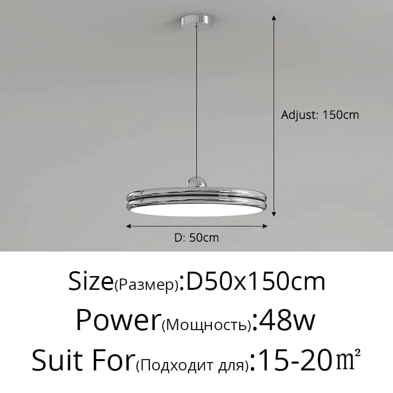 Lustre Moderne LED Suspension - Éclairage Intérieur Haut de Gamme | Marco Lucetti Chorme 50cm / Luminosité variable