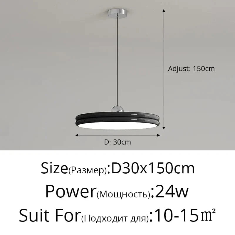 Lustre Moderne LED Suspension - Éclairage Intérieur Haut de Gamme | Marco Lucetti Noir 30cm / 3 couleurs pas de télécommande