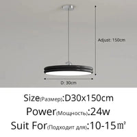 Lustre Moderne LED Suspension - Éclairage Intérieur Haut de Gamme | Marco Lucetti Noir 30cm / 3 couleurs pas de télécommande