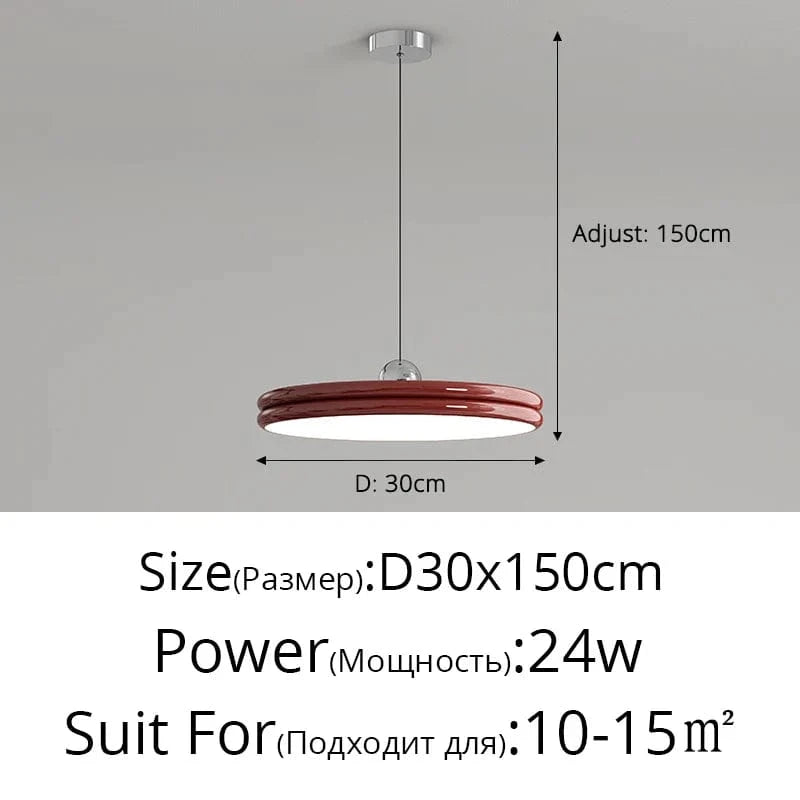 Lustre Moderne LED Suspension - Éclairage Intérieur Haut de Gamme | Marco Lucetti Rouge 30cn / 3 couleurs pas de télécommande