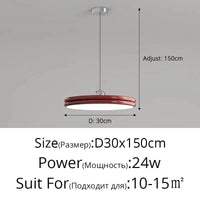 Lustre Moderne LED Suspension - Éclairage Intérieur Haut de Gamme | Marco Lucetti Rouge 30cn / 3 couleurs pas de télécommande