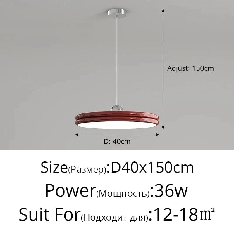 Lustre Moderne LED Suspension - Éclairage Intérieur Haut de Gamme | Marco Lucetti Rouge 40cn / Luminosité variable