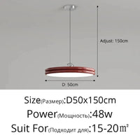 Lustre Moderne LED Suspension - Éclairage Intérieur Haut de Gamme | Marco Lucetti Rouge 50cn / 3 couleurs pas de télécommande